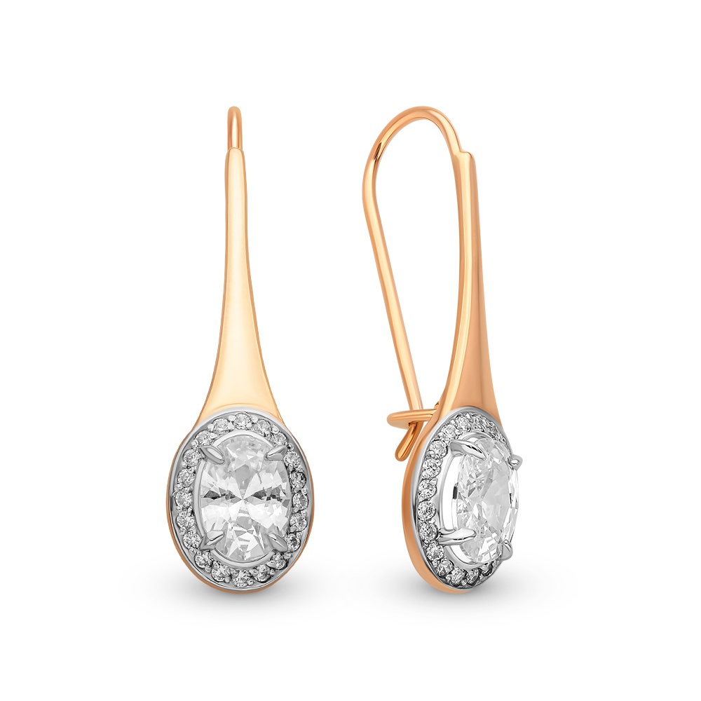 

Серьги из красного золота с фианитом 585Gold 302006247, 302006247