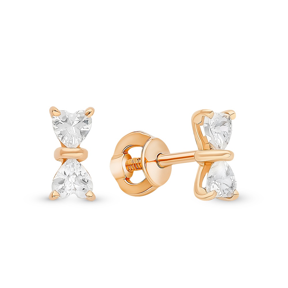 

Серьги из красного золота с фианитом 585Gold 302006301, 302006301