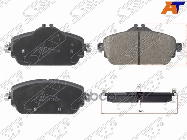 

Колодки Тормозные Перед Mercedes C200/W205 13-/W213 16-/X156 13- SAT STA0084203620