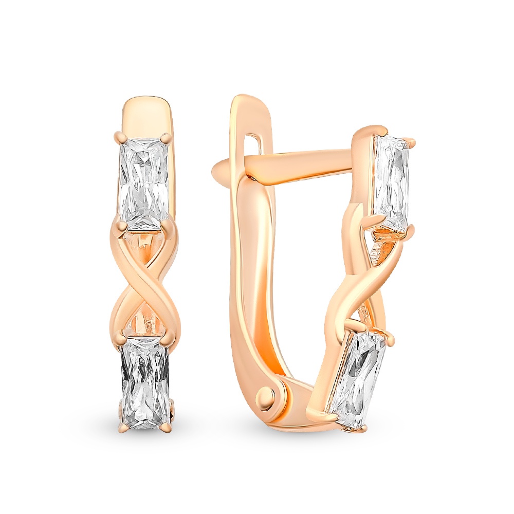 

Серьги из красного золота 585Gold 302006303, фианит, 302006303