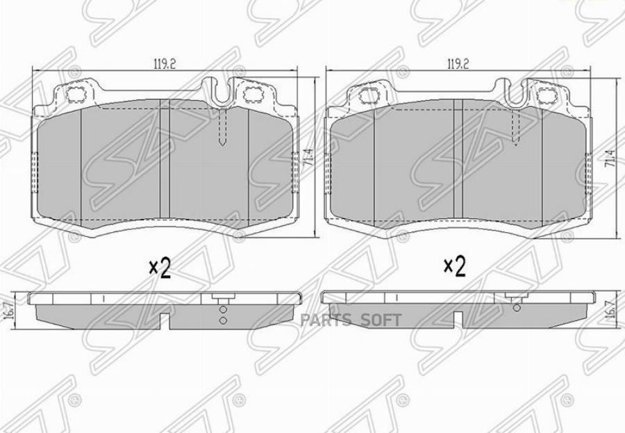 

Колодки Тормозные Перед Mercedes Ml163 98-03/W211 Sat арт. ST-A1634201020