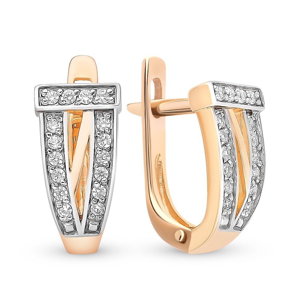 

Серьги из красного золота с фианитом 585Gold 399000201, 399000201