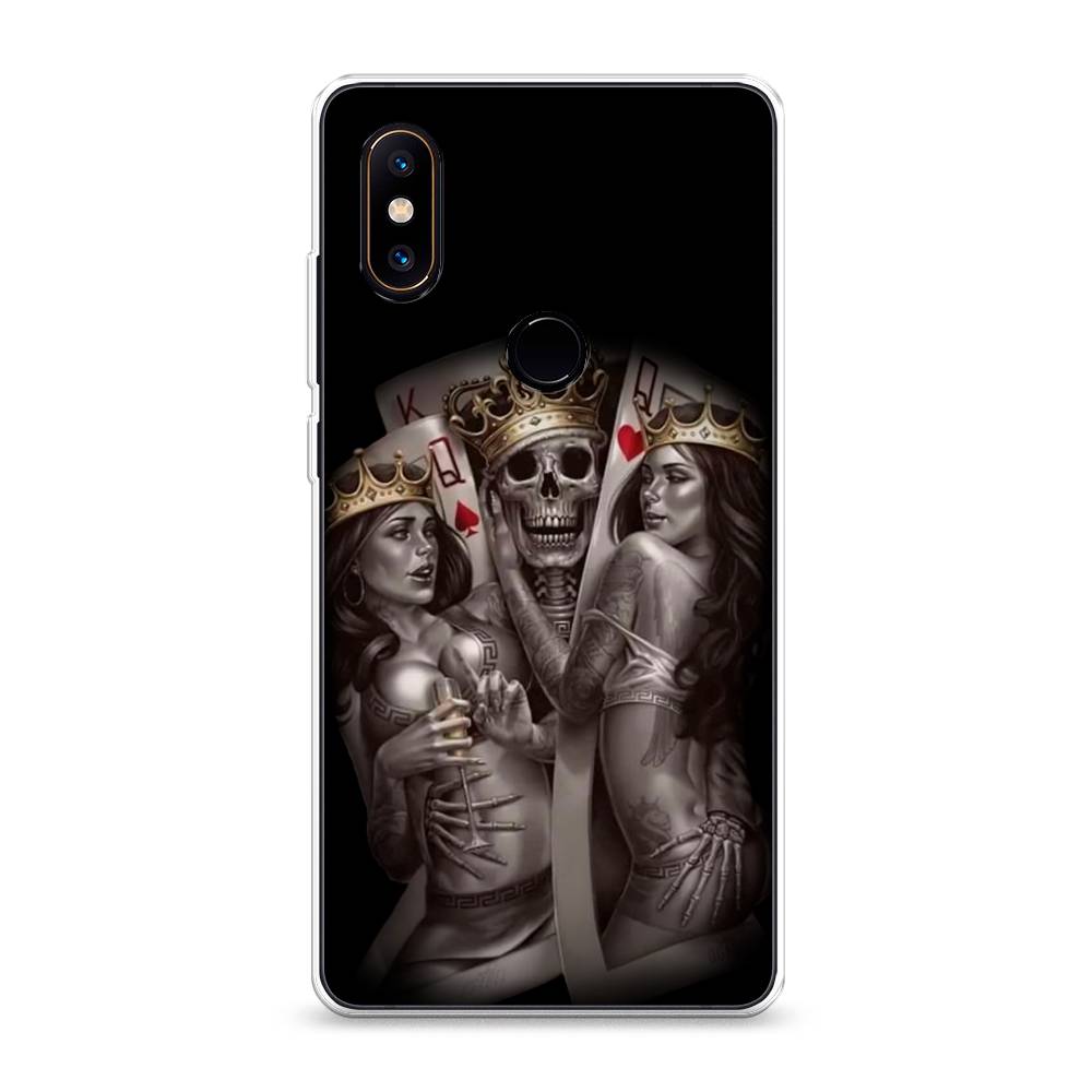 

Чехол на Xiaomi Mi Mix 2S "Карты король и королевы", Серый;желтый, 33450-6