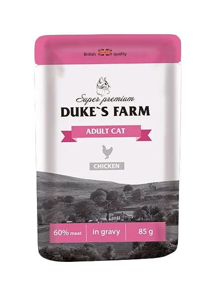 Влажный корм для кошек Duke's Farm Adult, курица, 85г