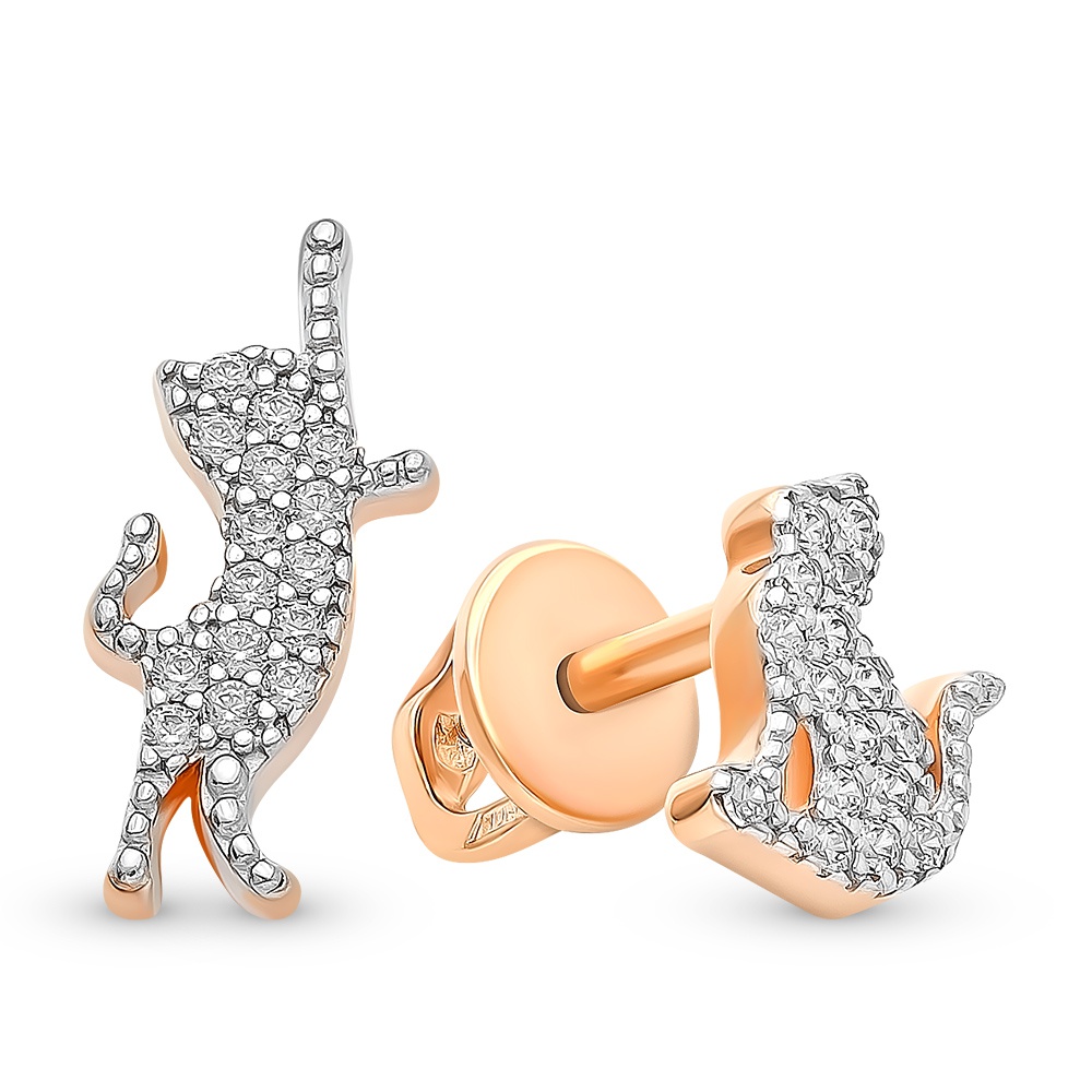 

Серьги из красного золота с фианитом 585Gold 399000074, 399000074