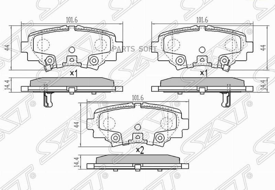 

Колодки Тормозные Зад Mazda 3 13- 1Шт Sat St-B4Y0-26-48Za