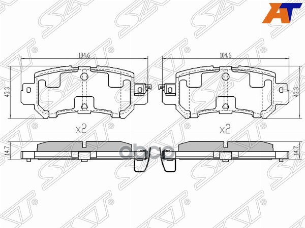 Колодки Тормозные Зад Mazda Cx5 11- Sat арт. ST-K0Y1-26-48Z