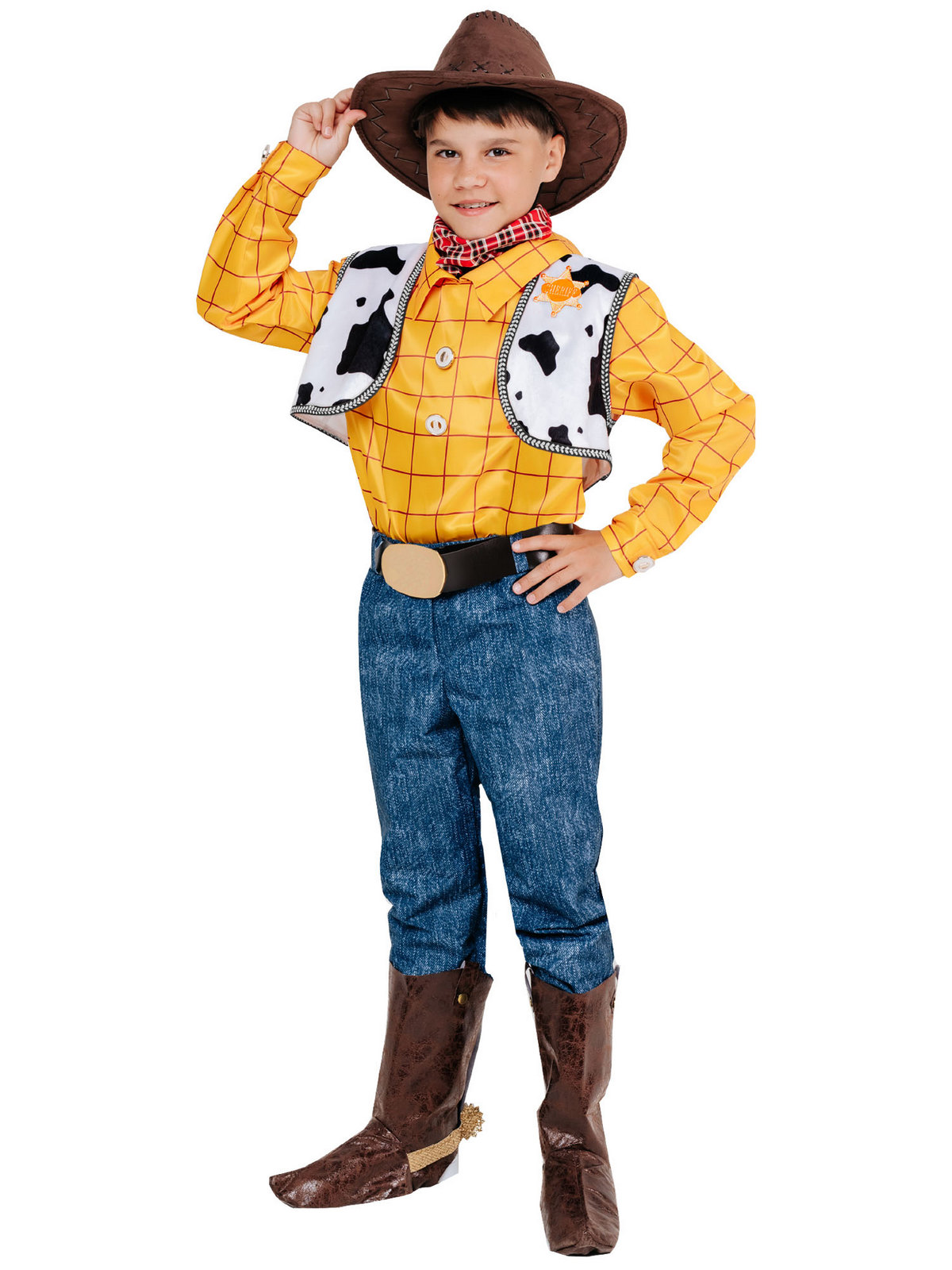 

Карнавальный костюм Batik 9008 к-21 Ковбой Вуди, желтый, 128, PU9008