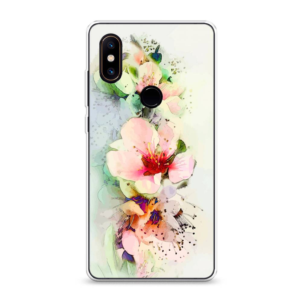 

Чехол на Xiaomi Mi Mix 2S "Нежные цветы", Зеленый;розовый, 33450-2