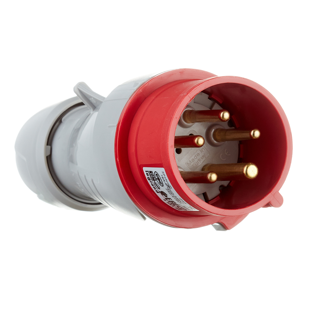 

Вилка Legrand P17 TEMPRA PRO 90119 прямая с заземлением 3P+N+E 3 фазы 16 А 380 В серая