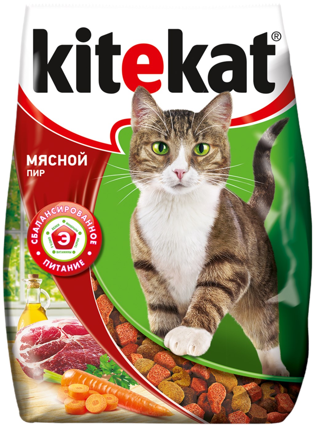 

Сухой корм Kitekat Мясной пир для кошек 1 кг