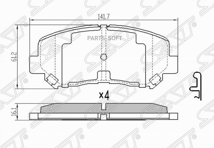 

Колодки Тормозные Перед Mazda Cx5 11- Sat арт. ST-KDY9-33-28Z