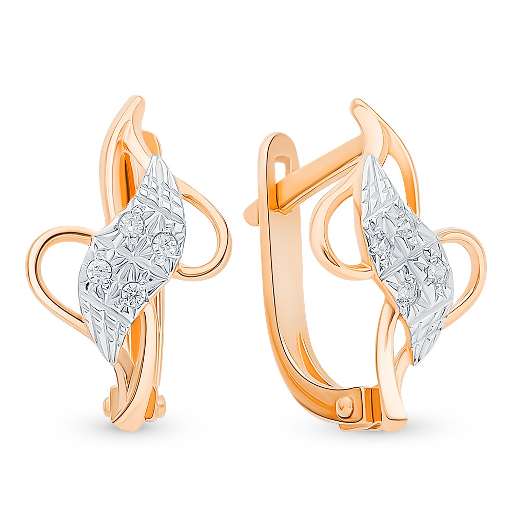 

Серьги из красного золота с фианитом 585Gold 302002769, 302002769