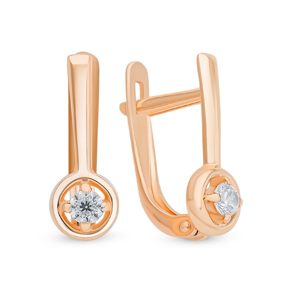 

Серьги из красного золота с фианитом 585Gold 399000100, 399000100