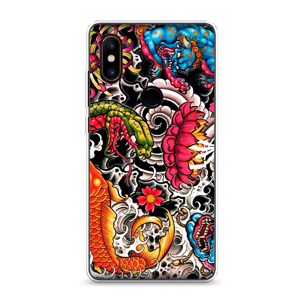 

Чехол на Xiaomi Mi Mix 2S "Японское искусство", Красный;оранжевый;голубой, 33450-4