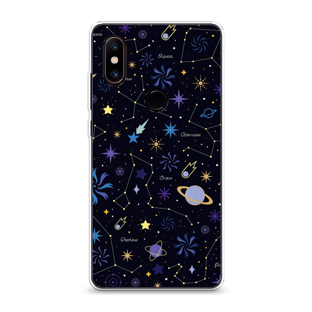 

Чехол на Xiaomi Mi Mix 2S "Цветной космос", Желтый, 33450-2