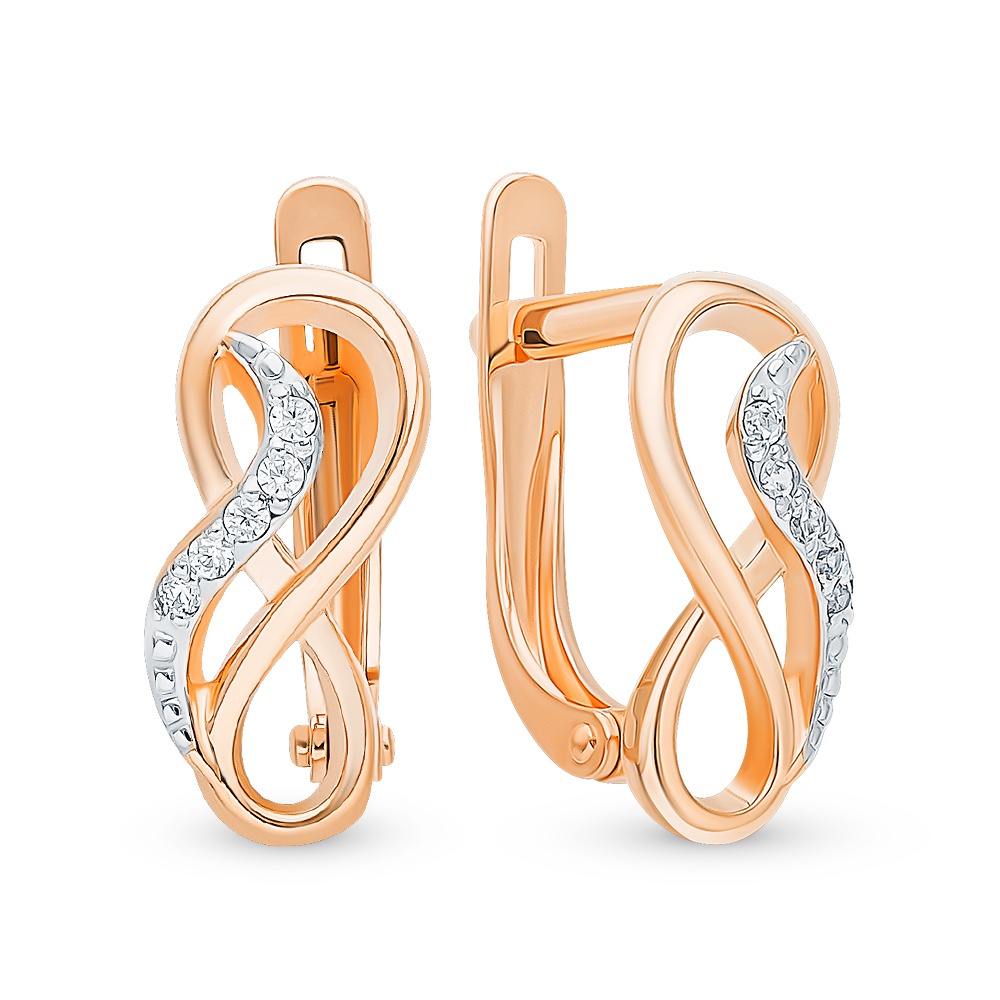 

Серьги из красного золота с фианитом 585Gold 399000108, 399000108
