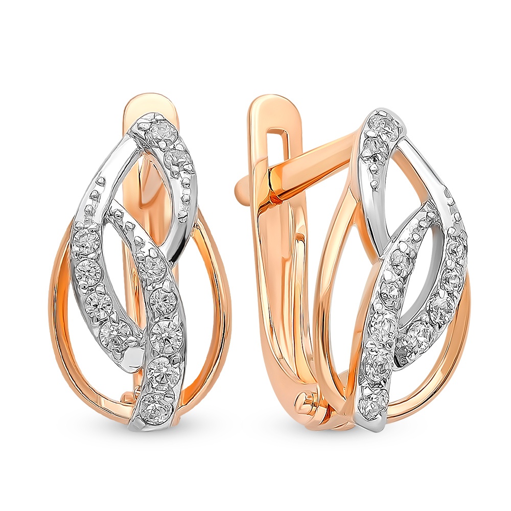 

Серьги из красного золота с фианитом 585Gold 302002475, 302002475