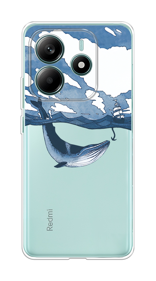 

Чехол на Xiaomi Redmi Note 14 4G Большой кит, Синий, 324150-1