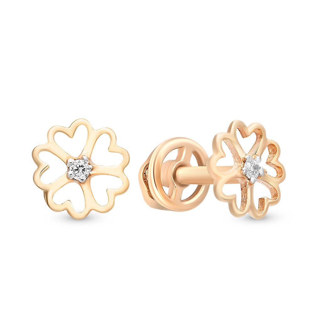 

Серьги из красного золота с фианитом 585Gold 302005655, 302005655