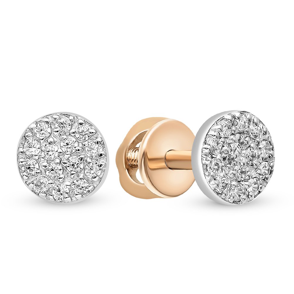 

Серьги из красного золота с фианитом 585Gold 302006242, 302006242