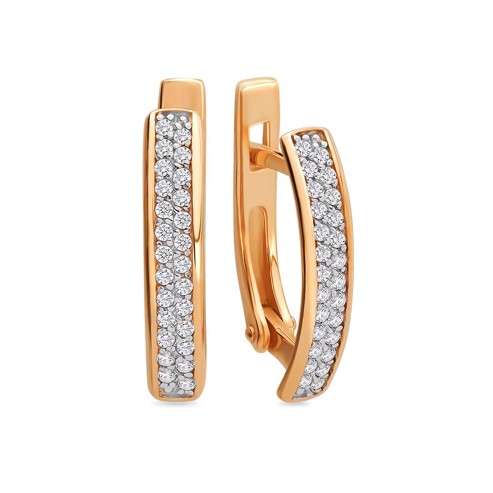 

Серьги из красного золота 585Gold 302005032, фианит, 302005032