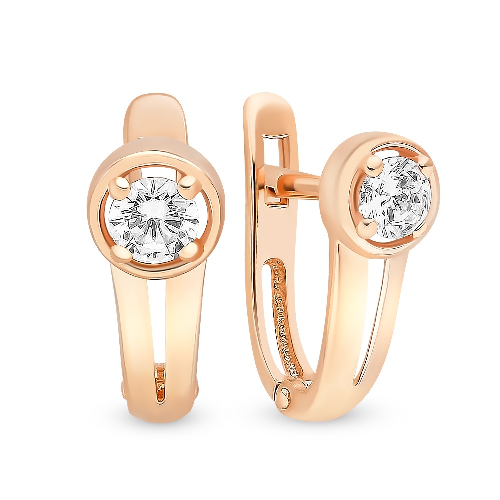 

Серьги из красного золота 585Gold 302006335, фианит, 302006335