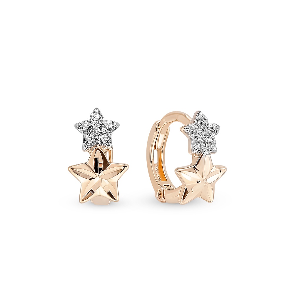 

Серьги из красного золота с фианитом 585Gold 302006340, 302006340