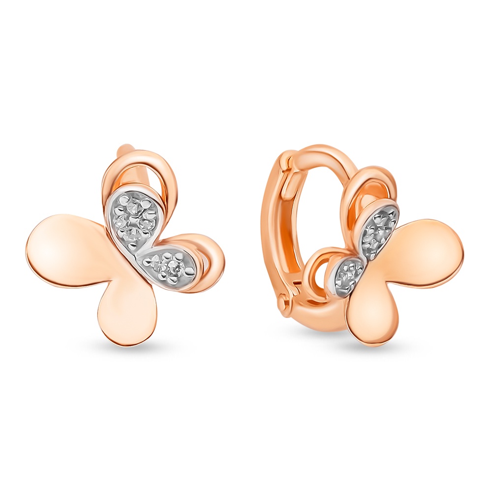 

Серьги из красного золота с фианитом 585Gold 302006342, 302006342