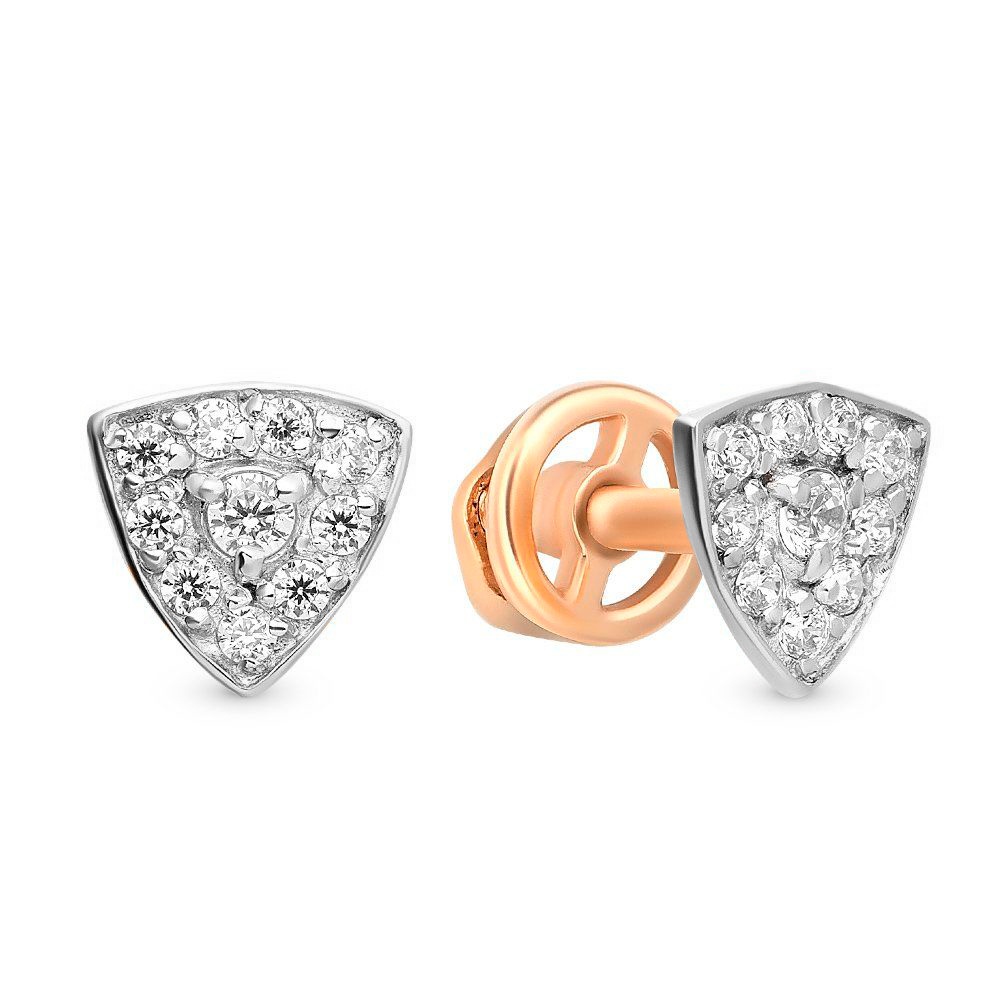 

Серьги пусеты из красного золота 585Gold 302005665, фианит, 302005665