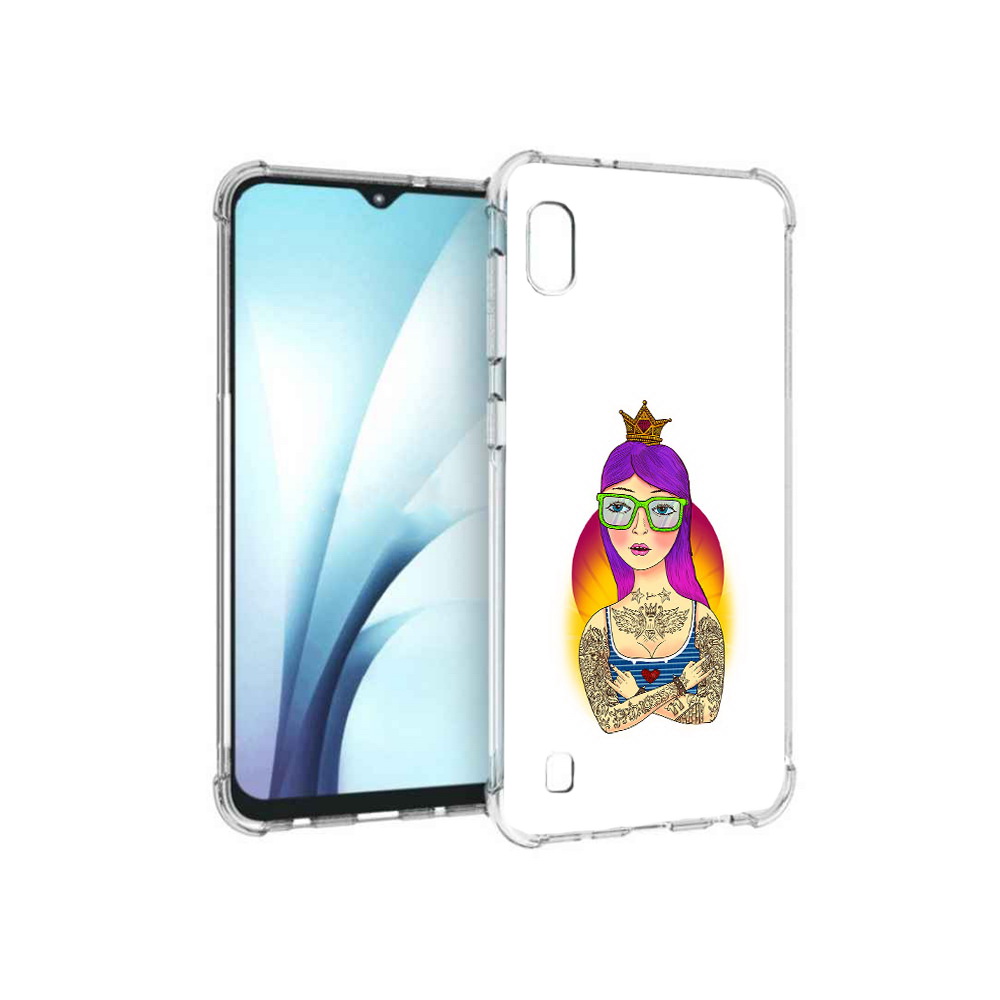 Чехол MyPads Tocco для Samsung Galaxy A10 с изображением девушки в татуировках и короной.