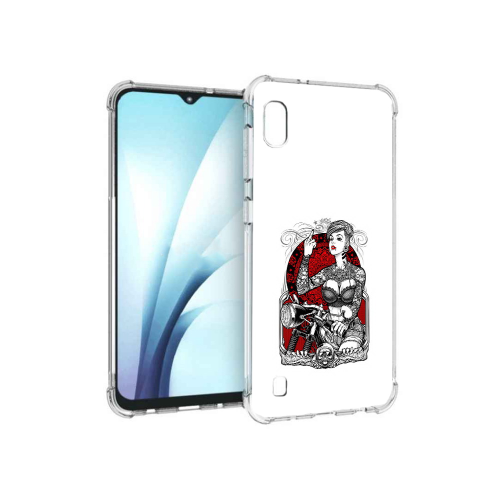 

Чехол MyPads Tocco для Samsung Galaxy A10 девушка на мотоцикле (PT147645.531.308), Прозрачный, Tocco