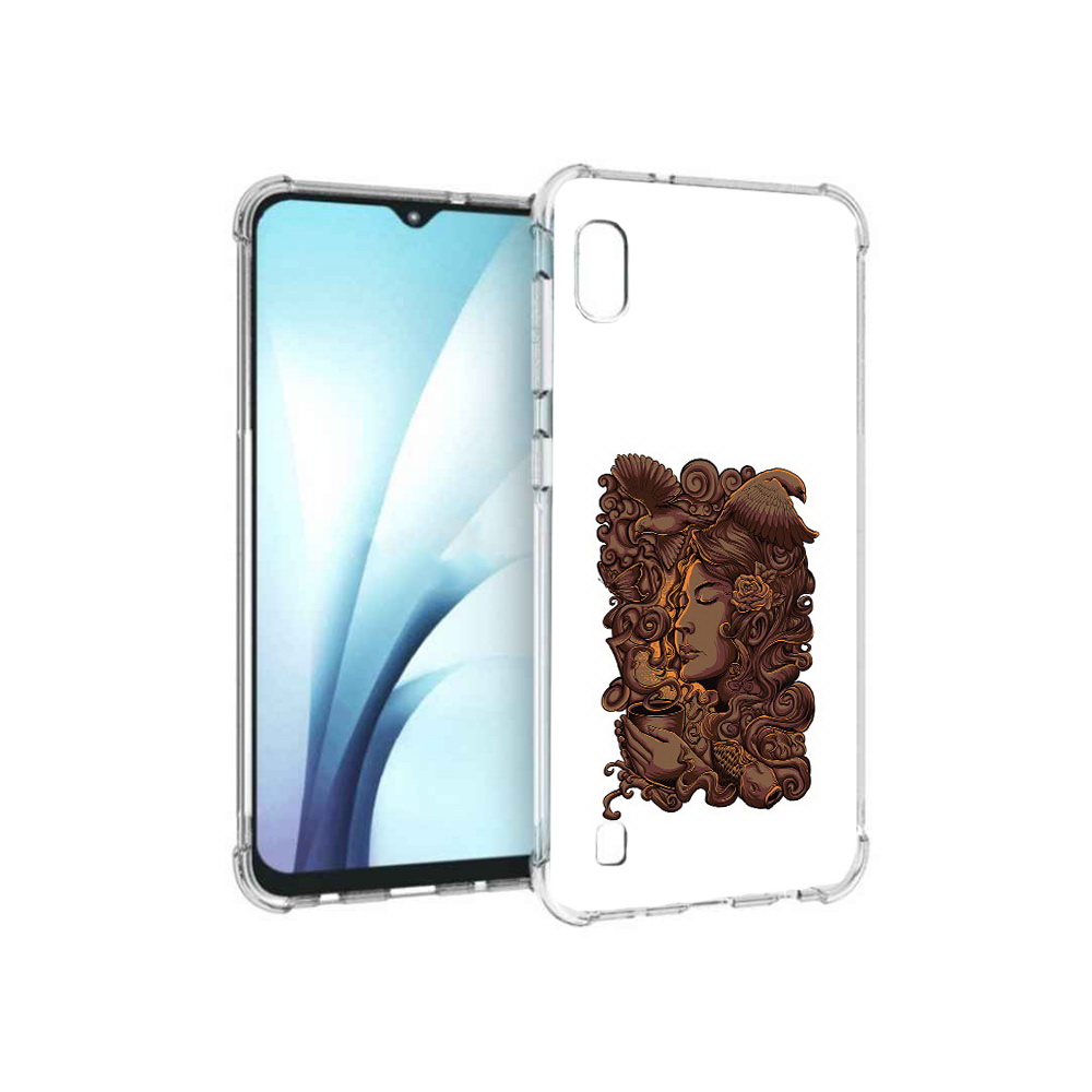 

Чехол MyPads Tocco для Samsung Galaxy A10 девушка с длинными волосами абстракция, Прозрачный, Tocco