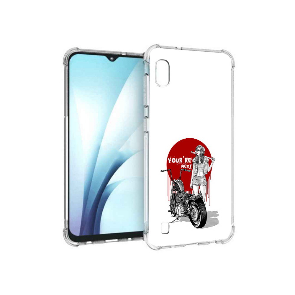 

Чехол MyPads Tocco для Samsung Galaxy A10 девушка с мотоциклом (PT147645.531.315), Прозрачный, Tocco