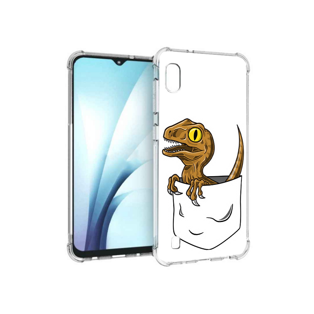 

Чехол MyPads Tocco для Samsung Galaxy A10 динозавр в кармане (PT147645.531.327), Прозрачный, Tocco