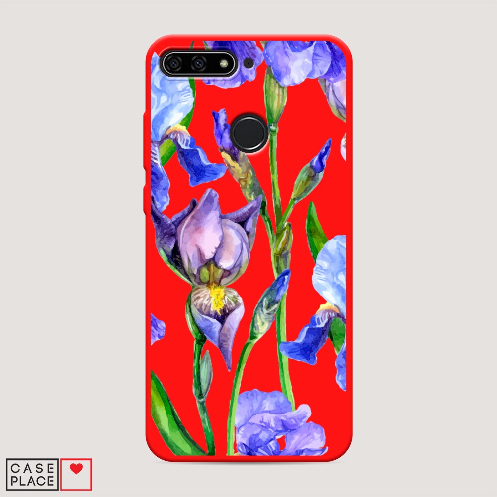 

Чехол Awog на Honor 7C/7A Pro/Huawei Y6 Prime 2018 "Синие ирисы"