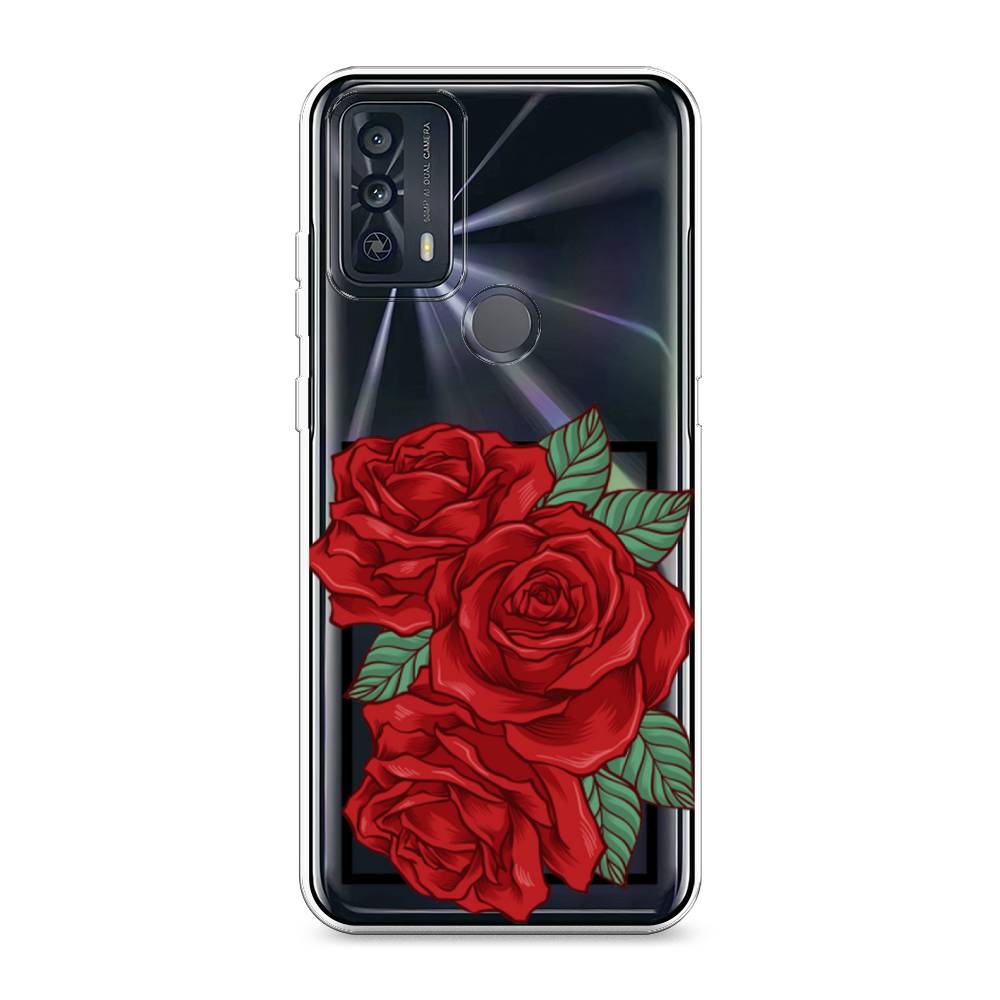 

Чехол для TCL 20B "Три алые розы", Красный, 290750-2