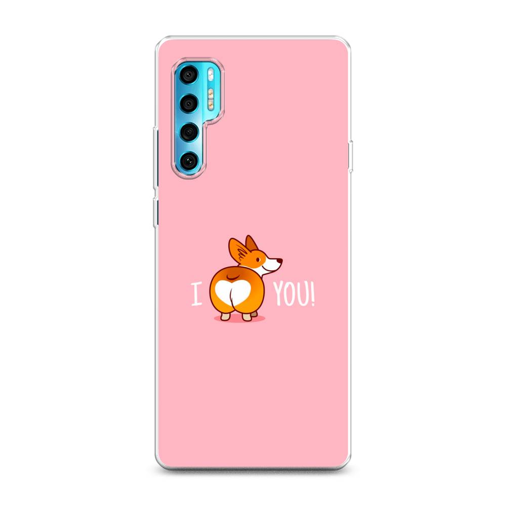 

Чехол на TCL 20 Pro 5G "Корги I love you", Розовый;коричневый;белый, 290850-1