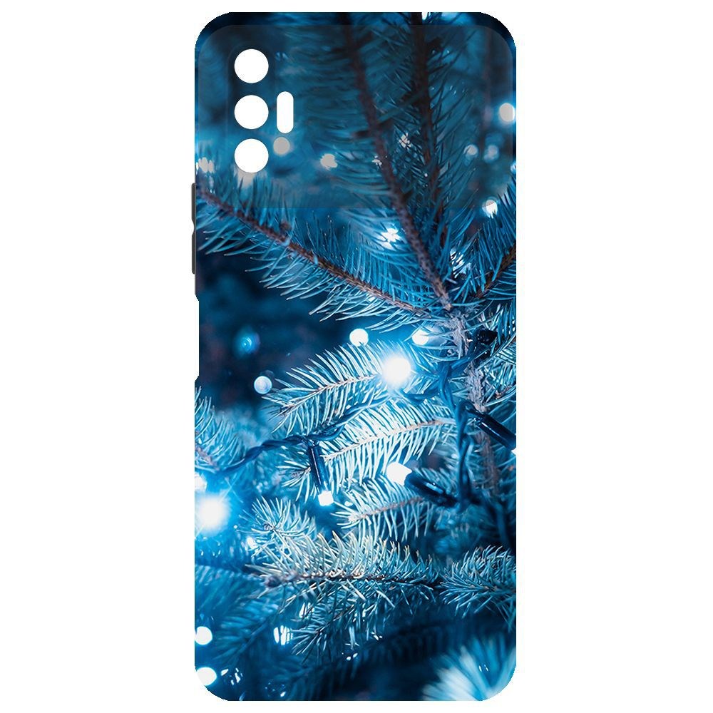 Чехол-накладка Krutoff Софт Кейс Гирлянда для Tecno Spark 8P черный