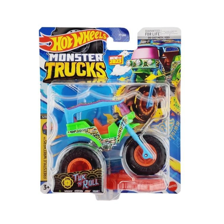 

Машинка Hot Wheels джип HKM38 Monster Trucks Монстр трак металлическая TUKN ROLL, Зеленый, HKM38