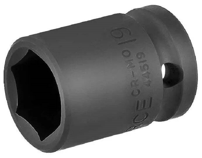 

Головка ударная 19 мм 6-гранная 1/2dr короткая force 44519