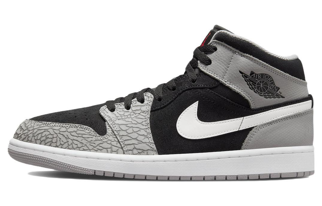 

Кеды унисекс Jordan Air Jordan 1 mid se elephant toe серые 42 EU, Серый, Air Jordan 1 mid se elephant toe