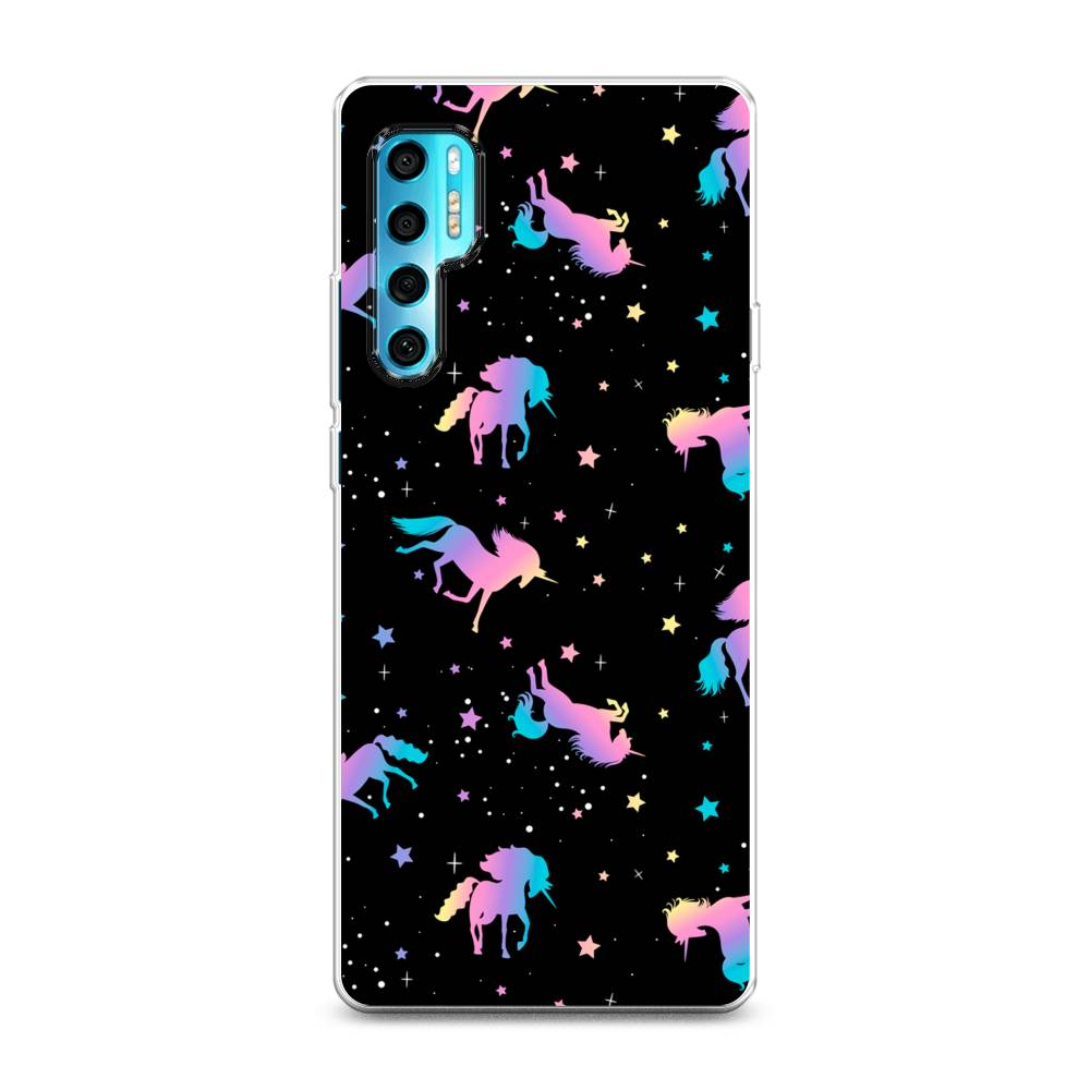 

Чехол на TCL 20 Pro 5G "Единороги градиент", Черный;розовый;голубой, 290850-1
