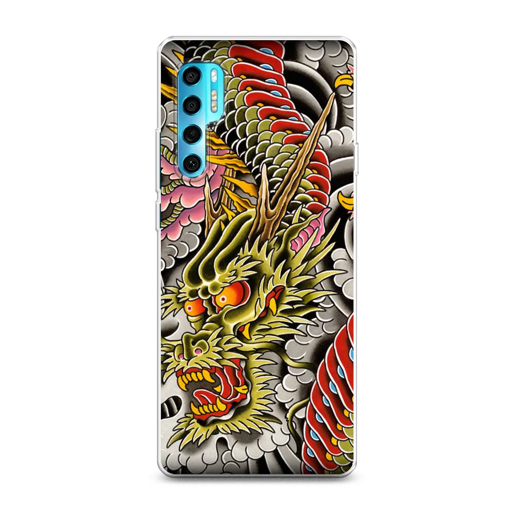

Чехол на TCL 20 Pro 5G "Японский дракон", Желтый;розовый;красный, 290850-4