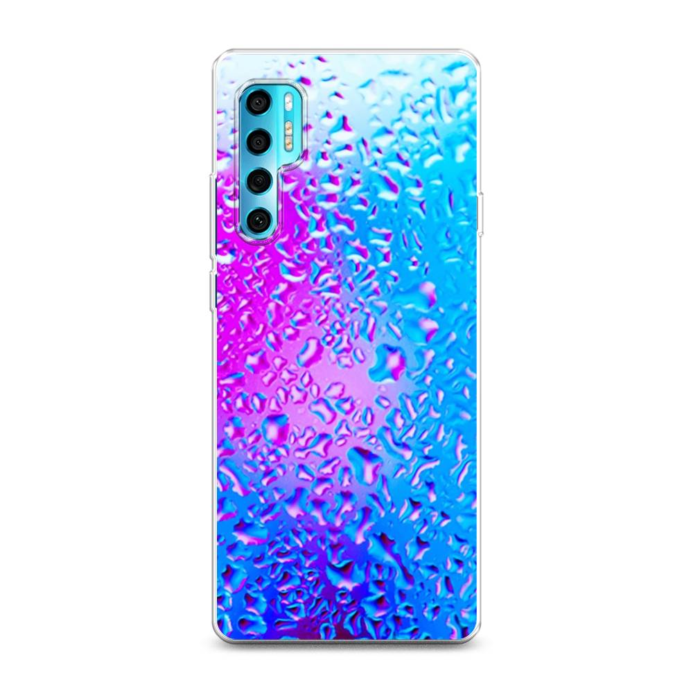 

Чехол на TCL 20 Pro 5G "Капли на стекле", Голубой;розовый, 290850-3