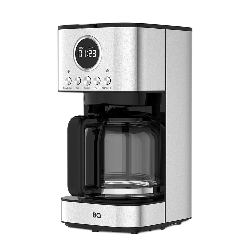 Кофеварка капельного типа BQ CM1007 серебристая, черная кофеварка капельного типа blackton cm1114 серебристая черная