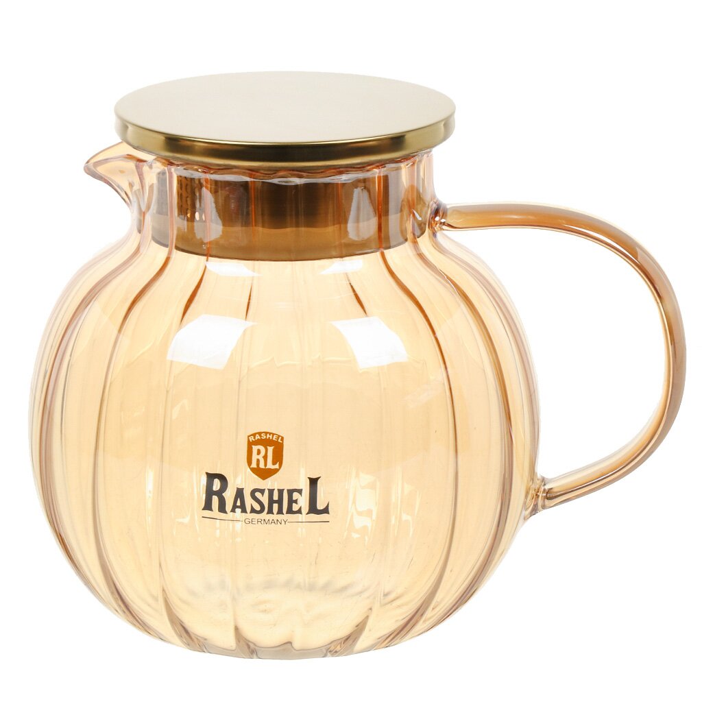 

Чайник заварочный RasheL R-8365 1.4 л стекло кувшин янтарный, Золотистый