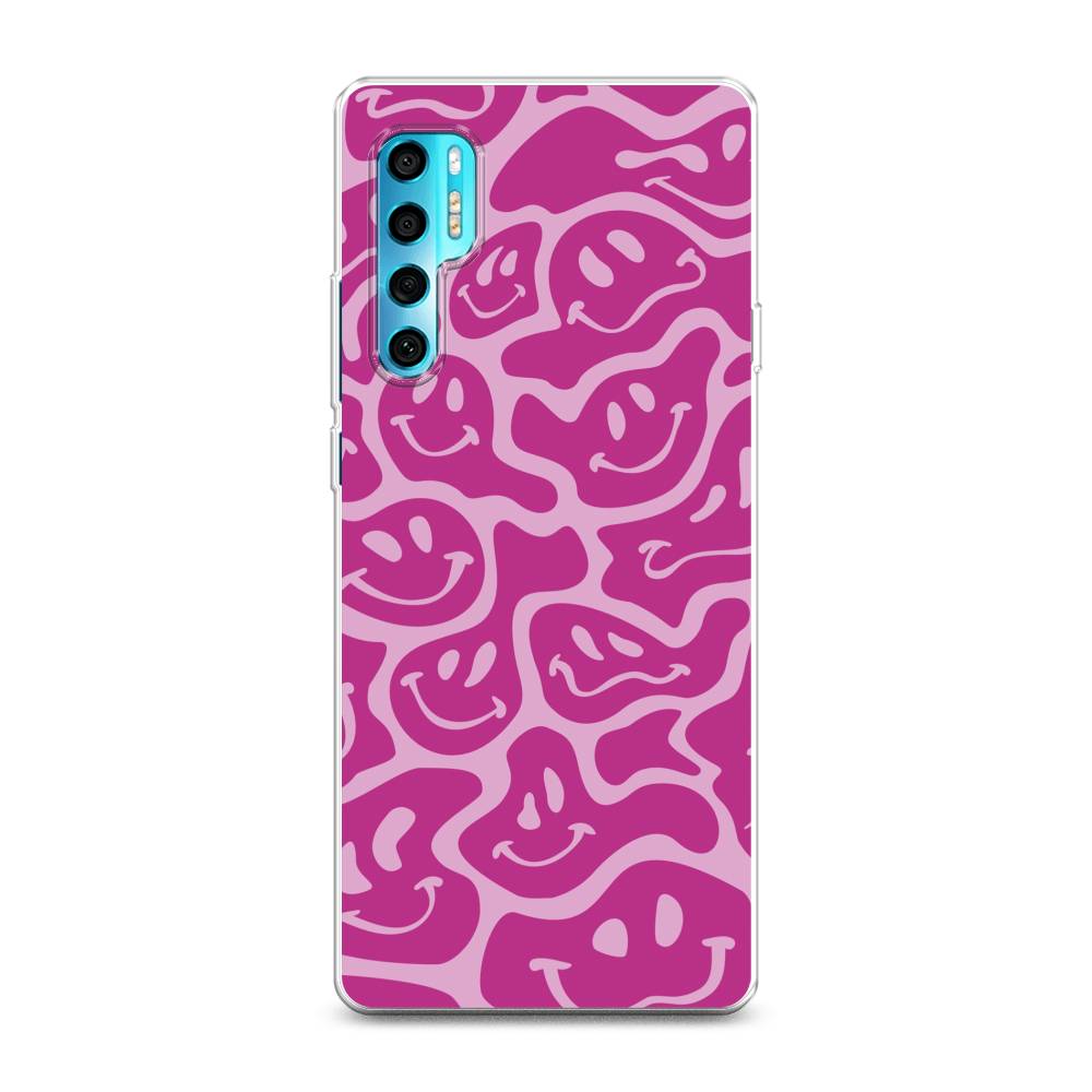 

Чехол на TCL 20 Pro 5G "Расплывчатые смайлики розовые", Фиолетовый, 290850-6