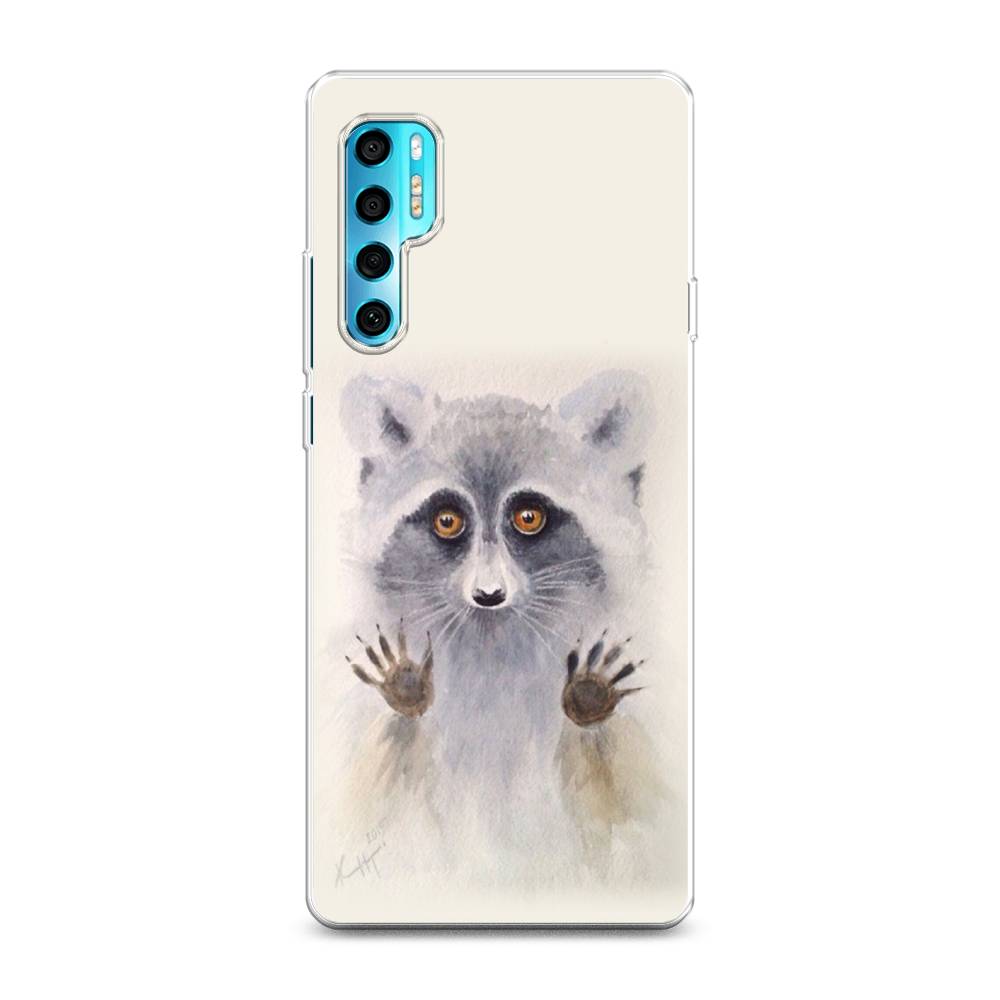 

Чехол на TCL 20 Pro 5G "Енот за стеклом", Бежевый;серый, 290850-4