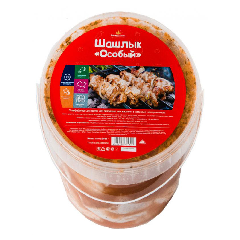 

Шашлык куриный в маринаде Пестречинка Особый охлажденный +-950 г